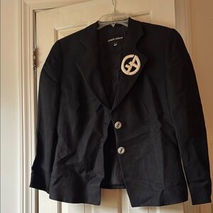 Giorgio Armani Black Jacket with Silver Accents